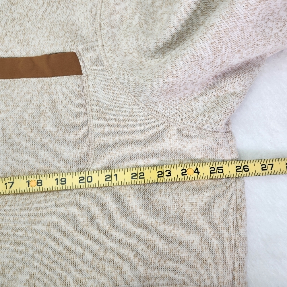 George Men's Zip-Up Sweater - Cream with Brown Trim XL (46-48) - Picture 9 of 15